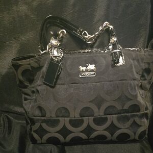 Coach Black Circle Pattern Tote Bag